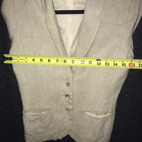 Diane Von Furstenberg Blazer Size 4 100% Silk Beige Tan Vintage Women's *flaws - Picture 11 of 14